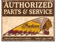 Enseigne Indian Motorcycle en métal  / Authorized Parts & Service